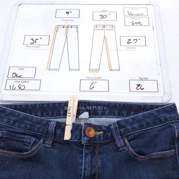 Banana Republic Causal Button Zip Denim Medium Wash Jeans Womens Size 26 Blue - Picture 8 of 8